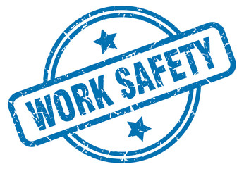 work safety grunge stamp