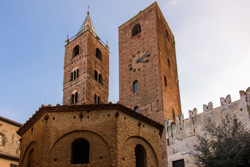 Towers in the medieval village of Albenga