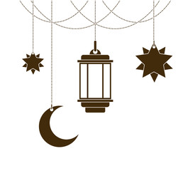 ramadan kareem lantern and moon