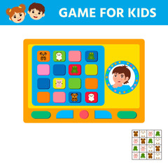 Game for kids. Activity page with pictures. Sudoku with animals. Logical thinking training. Cartoon style