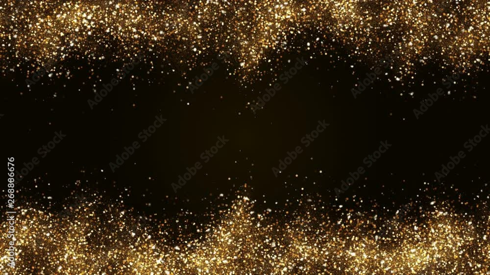 Aufkleber digital signatures dark brown background with small particles gathered into light waves golden yello