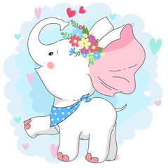 Cute white baby elephant