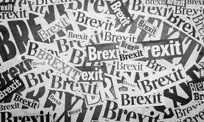The word Brexit in newspaper style