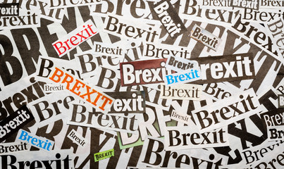 Obraz premium The word Brexit in newspaper style