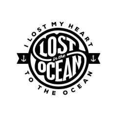 I Lost my Heart Ocean Vector illustration