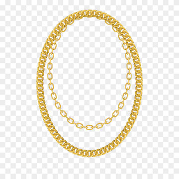 Gold chain isolated. Vector necklace