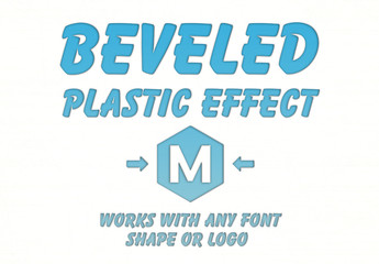Beveled Plastic Text Effect Mockup