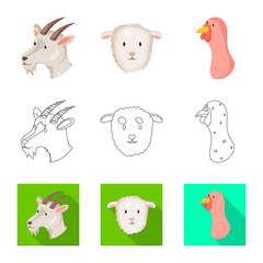 Vector design of agriculture and breeding icon. Set of agriculture and organic  stock symbol for web.