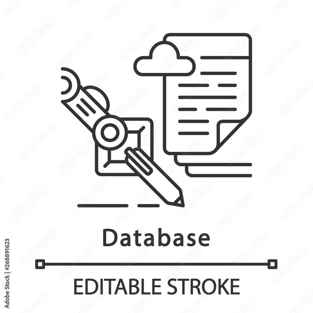 Poster database linear icon