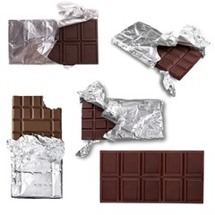 Chocolate bar isolated on white background