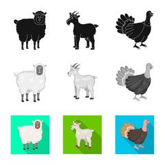 Isolated object of breeding and kitchen  icon. Set of breeding and organic  stock vector illustration.