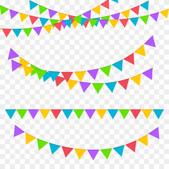 Festive garlands. Birthday party invitation banners. 