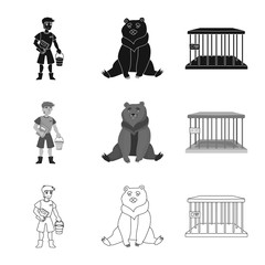 Isolated object of nature  and fun  logo. Collection of nature  and entertainment vector icon for stock.