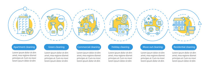 Cleaning services vector infographic template