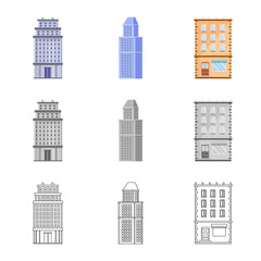 Fototapeta premium Vector design of municipal and center sign. Set of municipal and estate stock symbol for web.