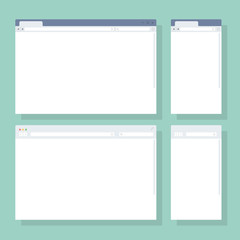 Simple Browser Window. Generic Blank Web Browser Window
