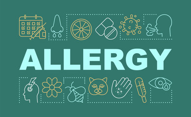 Allergy word concepts banner