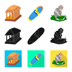 Isolated object of  and travel logo. Collection of  and traditional stock vector illustration.