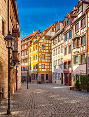 Fototapeta na wymiar Nice street in the old town of Nuremberg