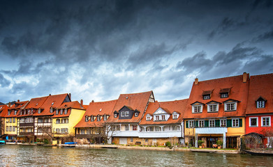 Obraz premium Traditional houses on the riverbank in Bamberg, Germany
