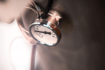 The pressure from the compressor