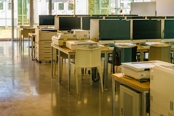 Empty School Room with Computers