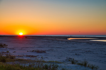 A beautiful sunrise off the coast of St Simons Island in Georgia