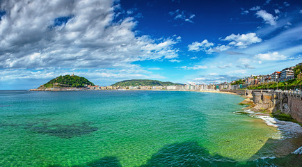 View on the beach of San Sebastian, Spain