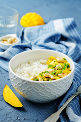 Mango chicken coconut curry with rice