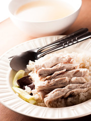 steam chiken with rice