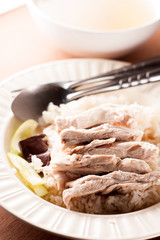 steam chiken with rice