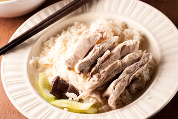 steam chiken with rice