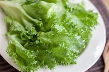 Salad on white plate