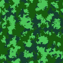 Fashion seamless pattern with forest, woods, landscape, camouflage colors