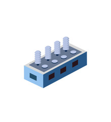 Plant factory icon and industrial building in the isometric building