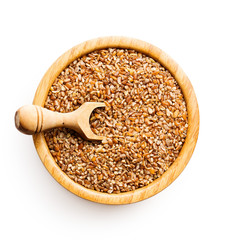 Dry bulgur wheat grains.