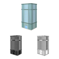 Isolated object of house and skyscraper icon. Collection of house and urban vector icon for stock.