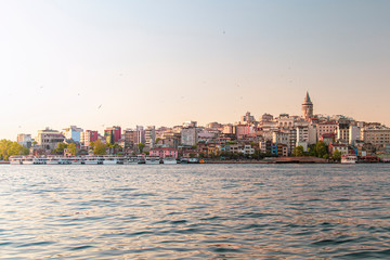 Galata Tower view during sunset and beautiful colors