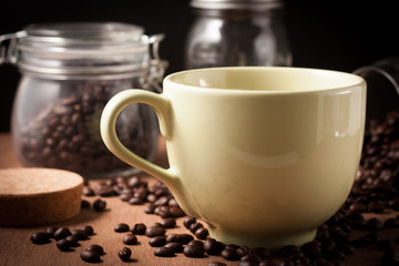 image of coffee cup on wood