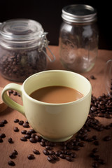 image of coffee cup on wood