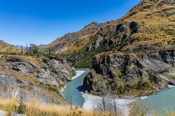 Neuseeland Südinsel - Schlucht mit dem Shotover Riverl an der Skippers Canyon Road nördlich von...
