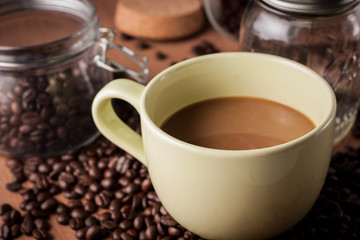 image of coffee cup on wood