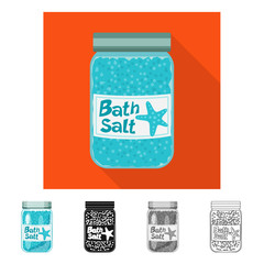 Vector illustration of bottle  and salty symbol. Collection of bottle  and spa  vector icon for stock.