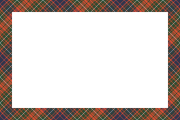Border frame vector vintage background. Plaid pattern fabric texture. Tartan ribbon collage photo frames in retro style.