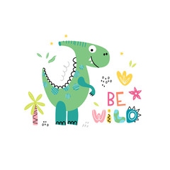 Funny dinosaur background for kids