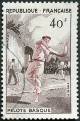 FRANCE - 1956: shows Basque pelota, Jai alai