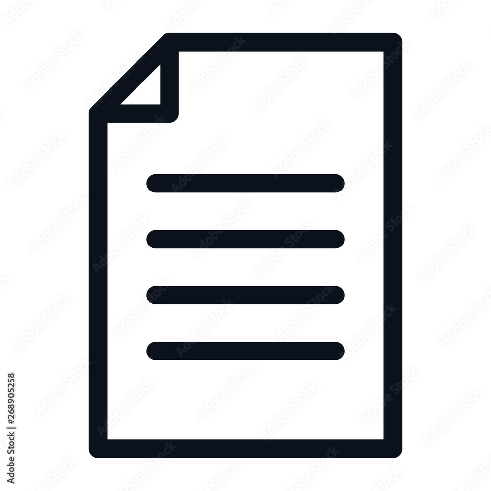 Aufkleber document icon isolated on white background. document icon in trendy design style. document vector ic