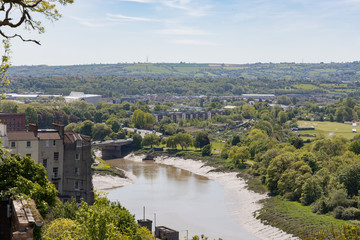 Obraz premium BRISTOL, UK - MAY 13 : View of the River Avon from Clifton in Bristol on May 13, 2019