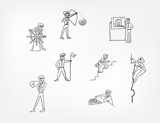 vector character man illustration concept set clip art