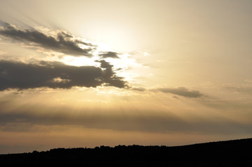 The beautiful landscape blue sky with clouds